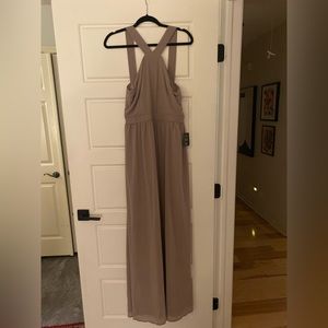 Lulus Air of Romance Taupe Maxi Dress